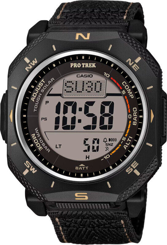 Casio Pro Trek PRG-69B-1: рубленый корпус, Duplex LCD и тканевый ремешок