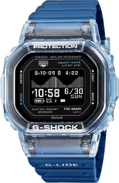 G-Shock G-Lide GBX-H5600: квадрат для сёрфинга с графиком приливов