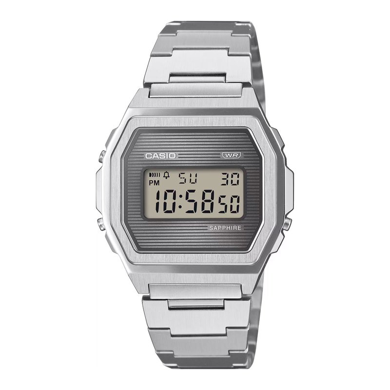 Casio A1000SP-7: сапфировое стекло в стальной ретро-классике