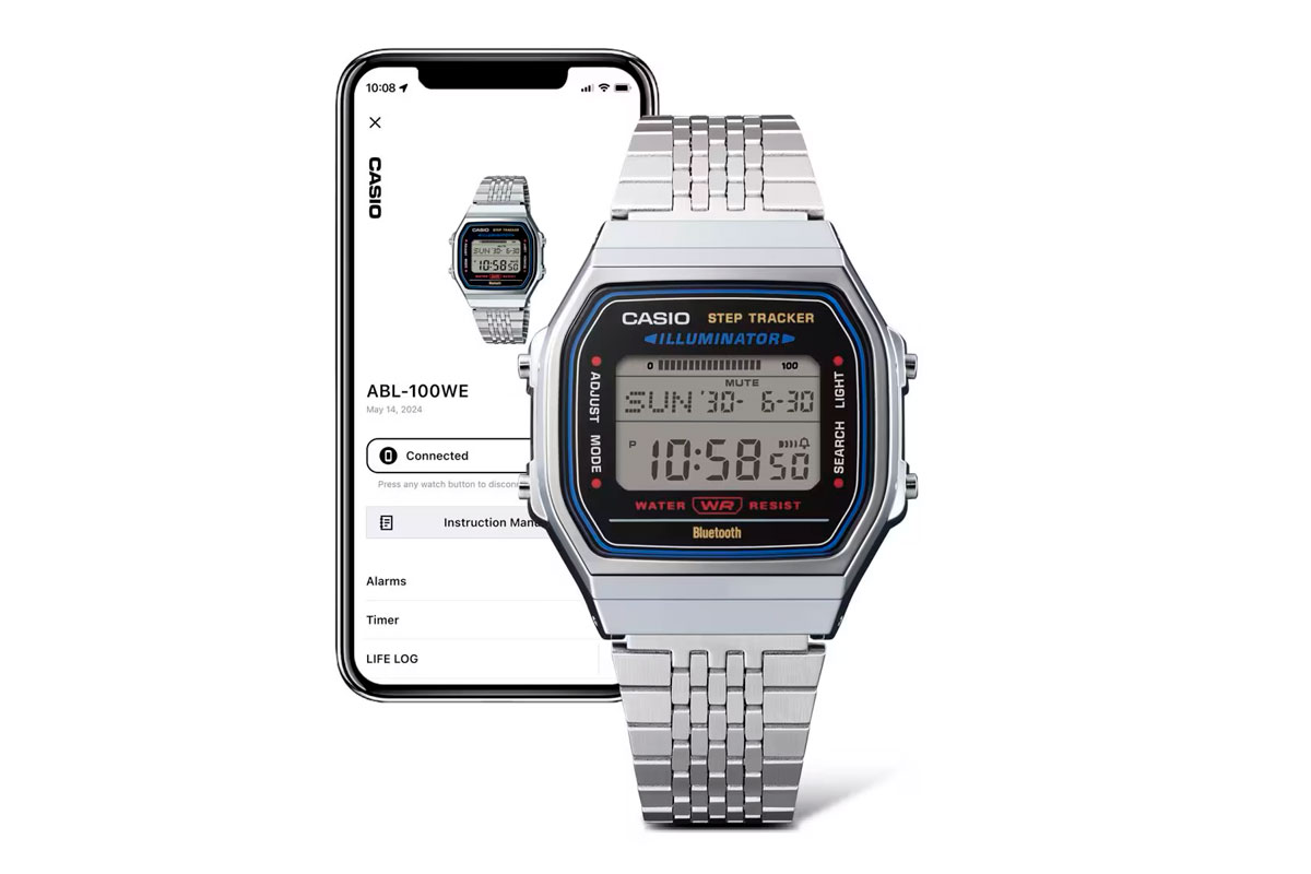 Casio ABL-100WE: шагомер и Bluetooth в ретро-квадрате, новые цвета 2A и 7A