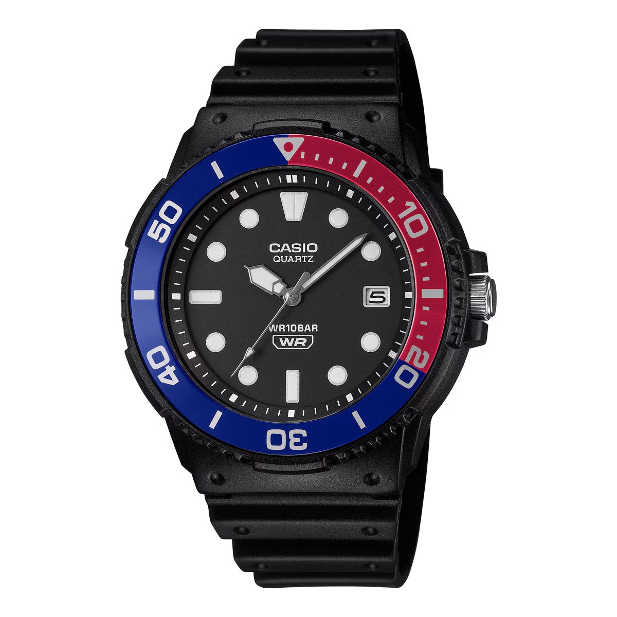 Casio MRW-240H-1E2 с красно-синим поворотным безелем