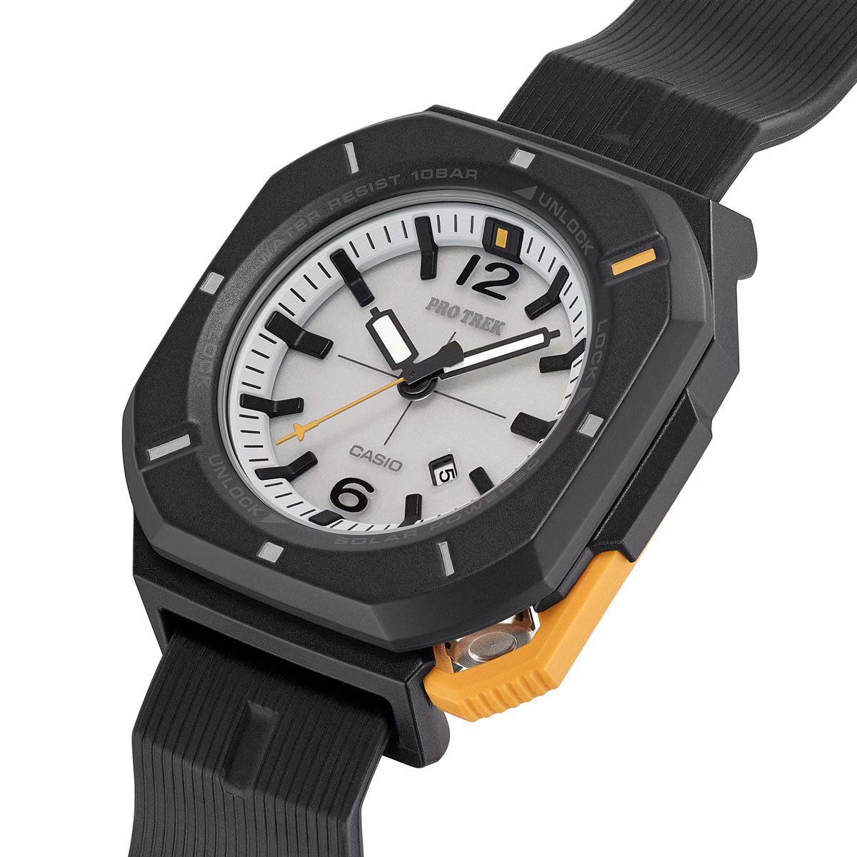Casio PRJ-01AE: карабин, безель-замок и светящийся циферблат — обзор