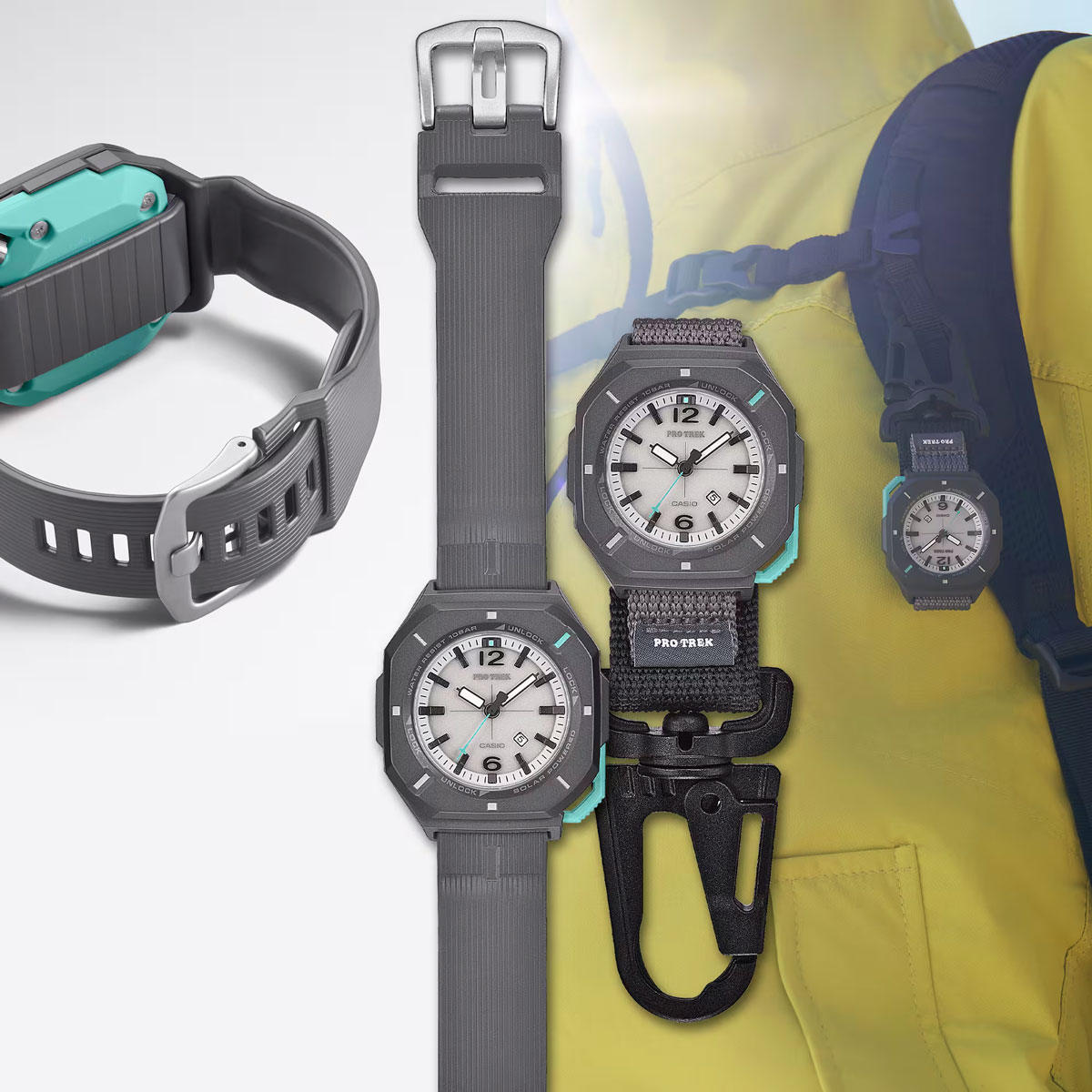 Casio PRJ-01AE: карабин, безель-замок и светящийся циферблат — обзор