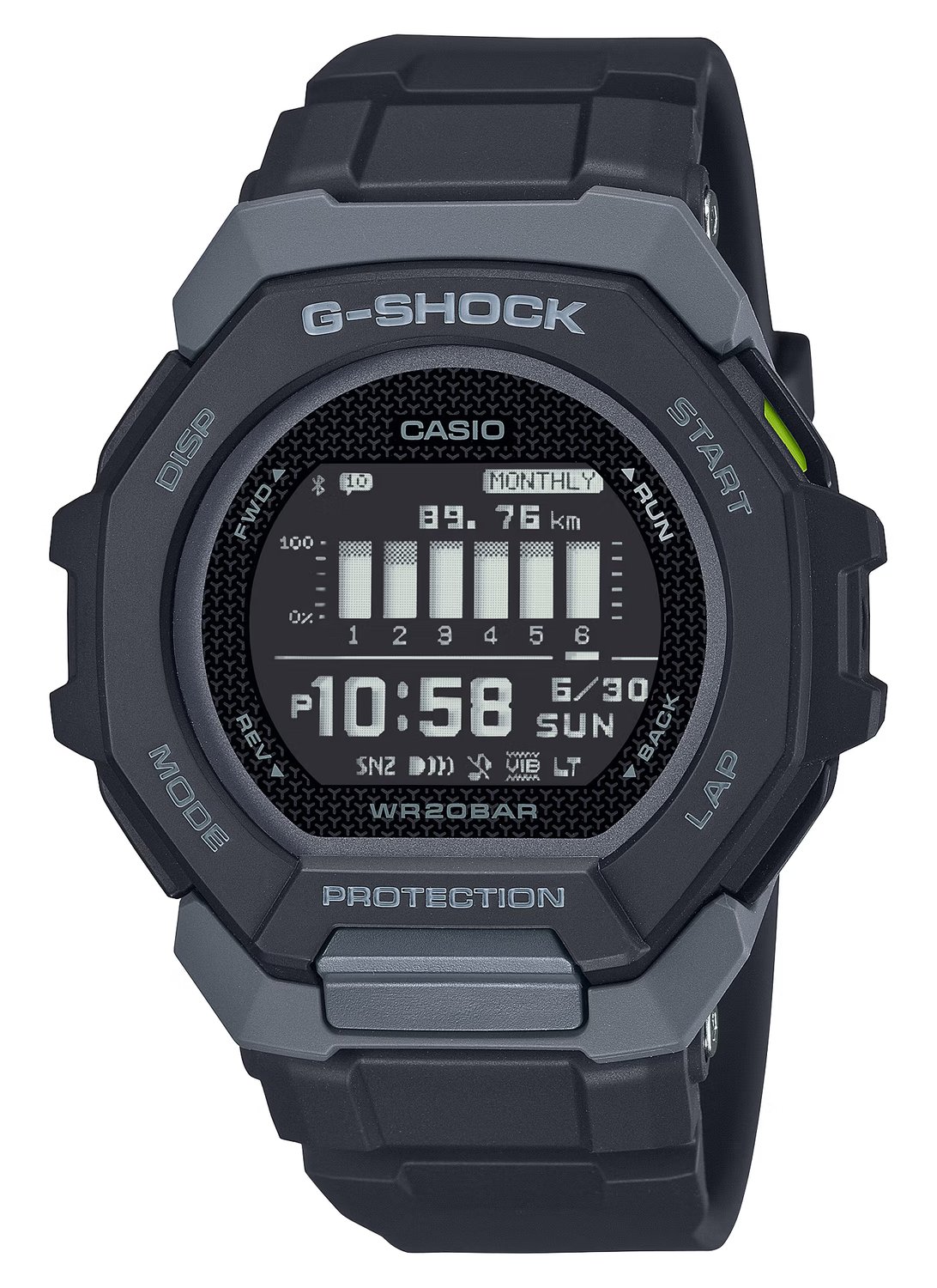 G-Shock GBD-300-1 в чёрном корпусе с серым безелем