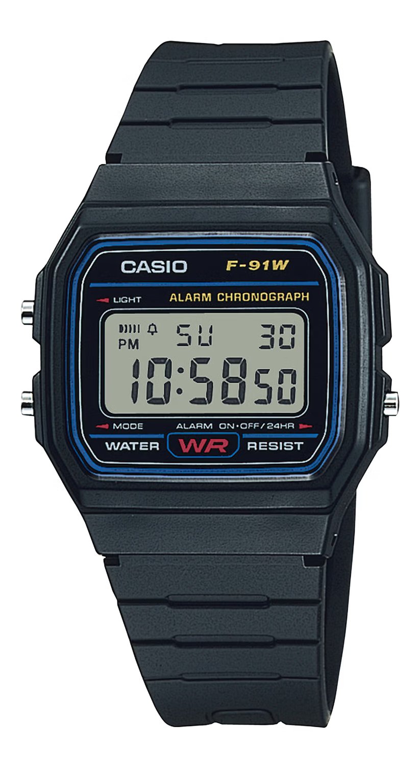 Casio F-91W-1 в чёрном полимерном корпусе